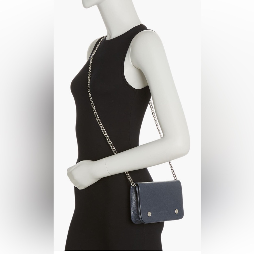 Longchamp Double Snap Wallet on A Chain - Navy Blue